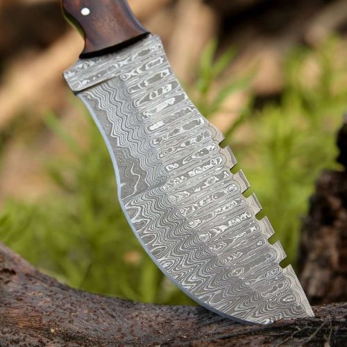 shokunin usa utility knife blast damascus tracker knife with ram horn handle 41588765065429