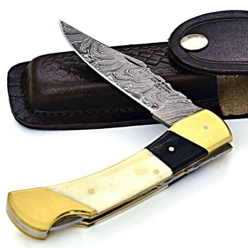 shokunin usa utility knife cosmo pocket knife with bone horn handle 41588767064277