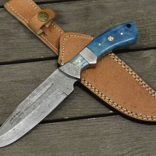 shokunin usa utility knife enforcer damascus bowie knife with bone handle 41588779548885