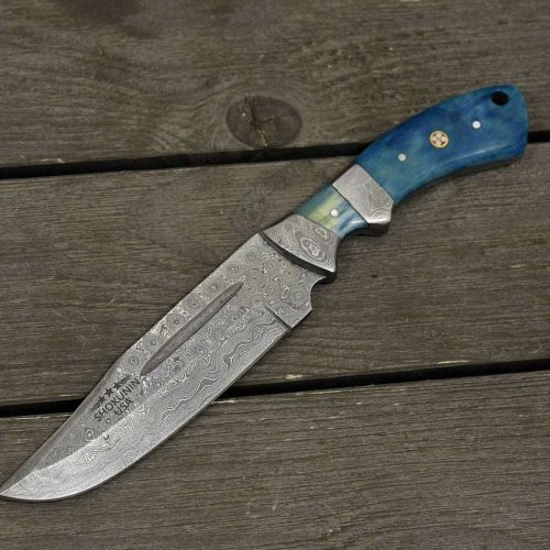 shokunin usa utility knife enforcer damascus bowie knife with bone handle 41588789510357