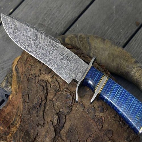 shokunin usa utility knife envoy damascus bowie knife with micarta handle 41588781842645