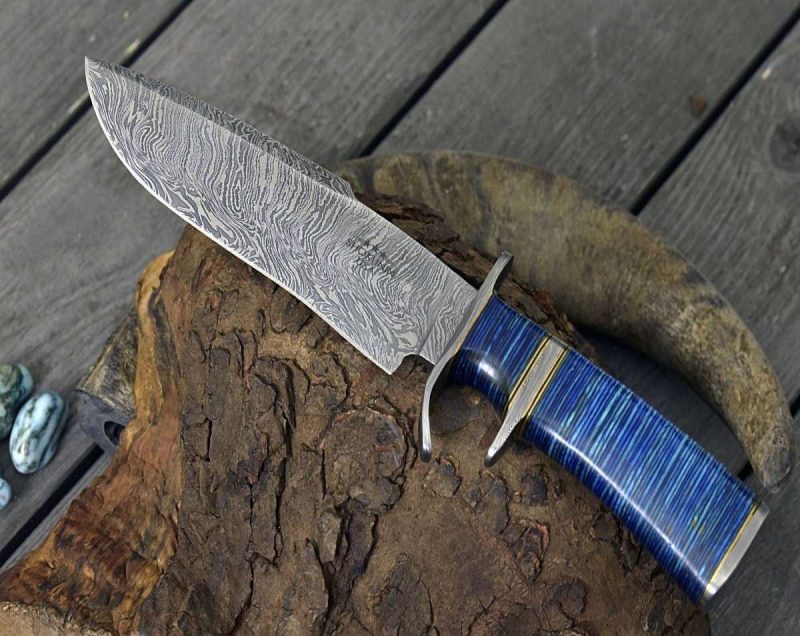 shokunin usa utility knife envoy damascus bowie knife with micarta handle 41588781842645