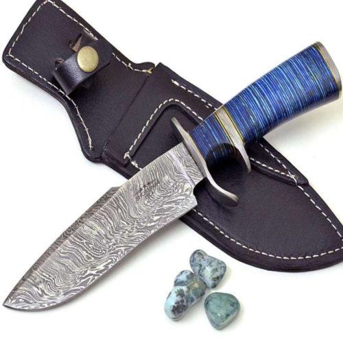 shokunin usa utility knife envoy damascus bowie knife with micarta handle 41588797112533