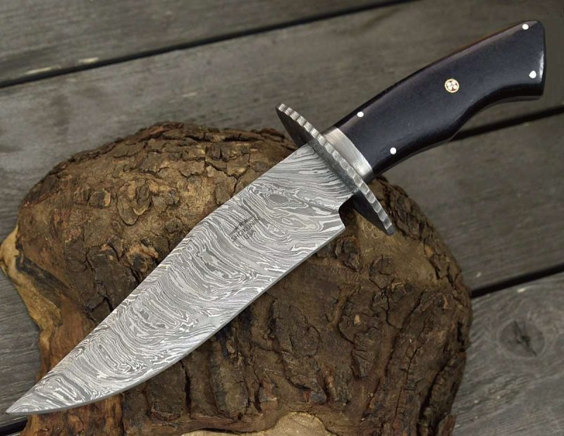 shokunin usa utility knife equinox damascus steel bowie knife with micarta handle 41588779712725