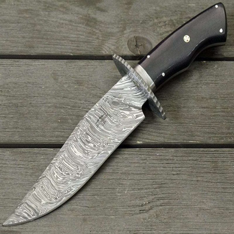 shokunin usa utility knife equinox damascus steel bowie knife with micarta handle 41588783612117