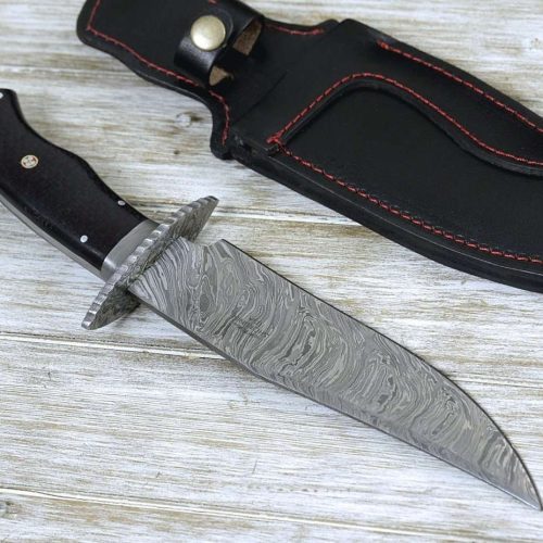 shokunin usa utility knife equinox damascus steel bowie knife with micarta handle 41588788789461