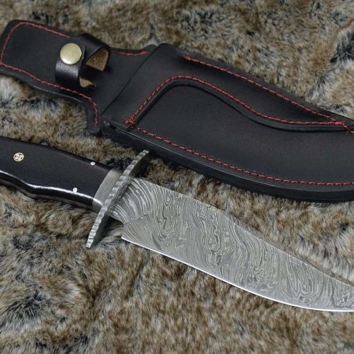 shokunin usa utility knife equinox damascus steel bowie knife with micarta handle 41588796358869