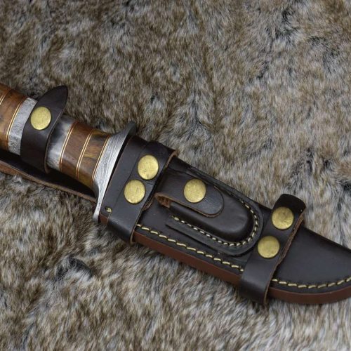 shokunin usa utility knife kris damascus hunting bowie knife with exotic rose wood bone handle 41588799406293