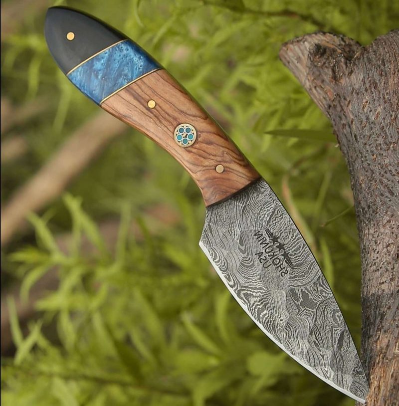 shokunin usa utility knife lightning everyday carry knife with olive resin handle 41588788101333