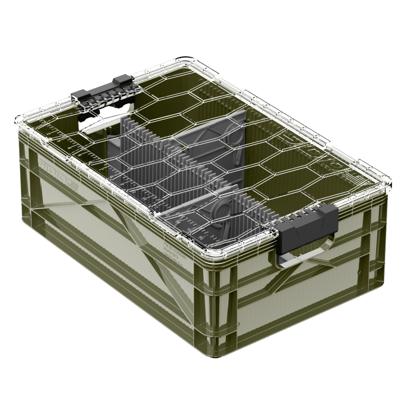 sidiocrate boxes bags green 1 long divider w 2 sub dividers add lid half size sidiocrate by sidiocrate 41861554471125