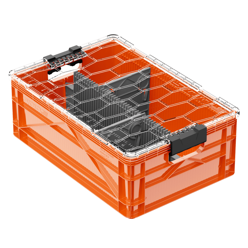 sidiocrate boxes bags orange 1 long divider w 2 sub dividers add lid half size sidiocrate by sidiocrate 41861558370517