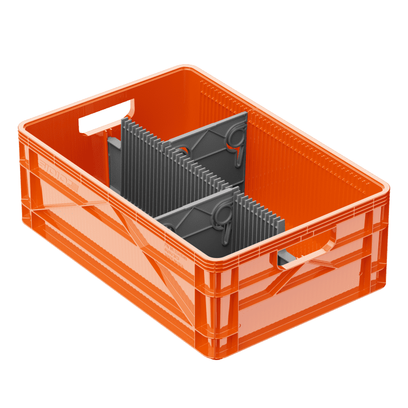 sidiocrate boxes bags orange 1 long divider w 2 sub dividers no lid half size sidiocrate by sidiocrate 41861556961493