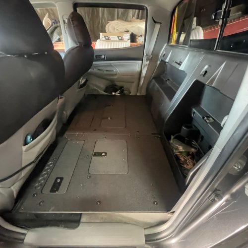 Goose Gear Toyota Tacoma 2005-Present 2nd and 3rd Gen. Double Cab - Second Row Seat Delete Plate System keeping Factory Back Wall