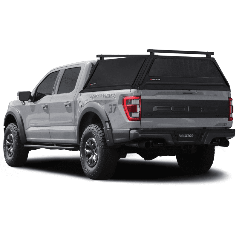 wildtop soft camper shell front rear windows 2015 2020 black wildtop soft truck cap for 2015 2023 ford f150 5 5 ft bed 67 1 in 42363949318357