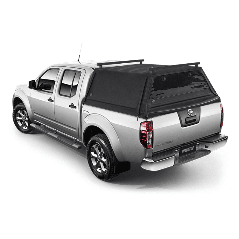 wildtop soft camper shell front rear windows black wildtop nissan frontier soft truck cap 2013 2021 4 11 bed 59 5 in 42363977990357