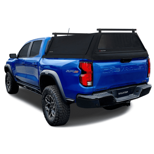 wildtop soft camper shell front rear windows black wildtop soft top for 2023 current gen 3 chevrolet colorado 5 2 bed 61 7 in 42363991916757