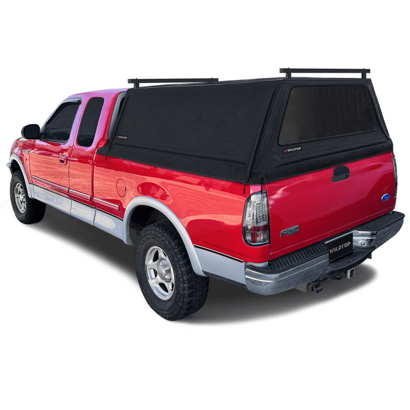 wildtop soft camper shell front rear windows black wildtop soft truck cap for 1997 2003 ford f150 6 5 ft bed 78 9in 42363990376661