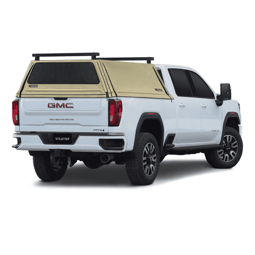 wildtop soft camper shell front rear windows gmc sierra 1500 2020 current tan wildtop soft top for chevrolet silverado gmc sierra 2020 current 1500 standard bed 82 2 in 42363955413205