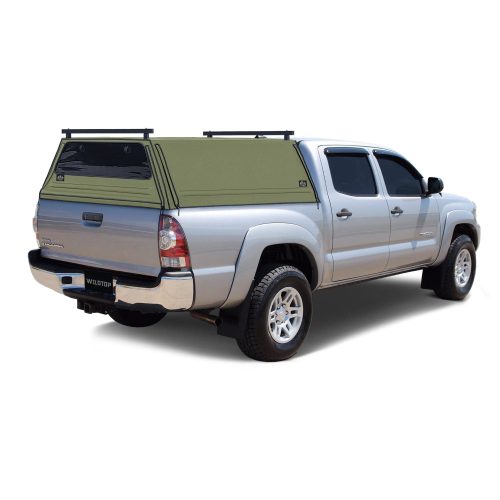 wildtop soft camper shell front rear windows military green wildtop soft truck cap for 2004 2015 2nd gen toyota tacoma 5ft bed 61 in 42363966849237