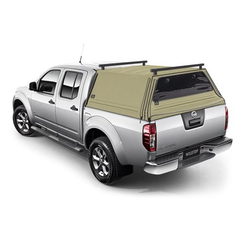 wildtop soft camper shell front rear windows tan wildtop nissan frontier soft truck cap 2013 2021 4 11 bed 59 5 in 42363978055893