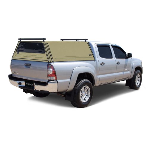 wildtop soft camper shell front rear windows tan wildtop soft truck cap for 2004 2015 2nd gen toyota tacoma 5ft bed 61 in 42363966783701