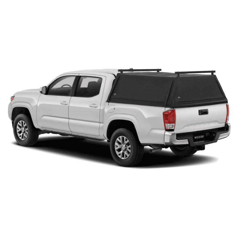 wildtop soft camper shell no windows black wildtop soft truck cap for 2015 2023 3rd gen toyota tacoma 5ft bed 60 5 in 42363973370069