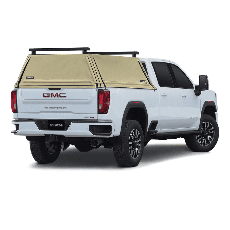 wildtop soft camper shell no windows gmc sierra 1500 2020 current tan wildtop soft top for chevrolet silverado gmc sierra 2020 current 1500 standard bed 82 2 in 42363955380437