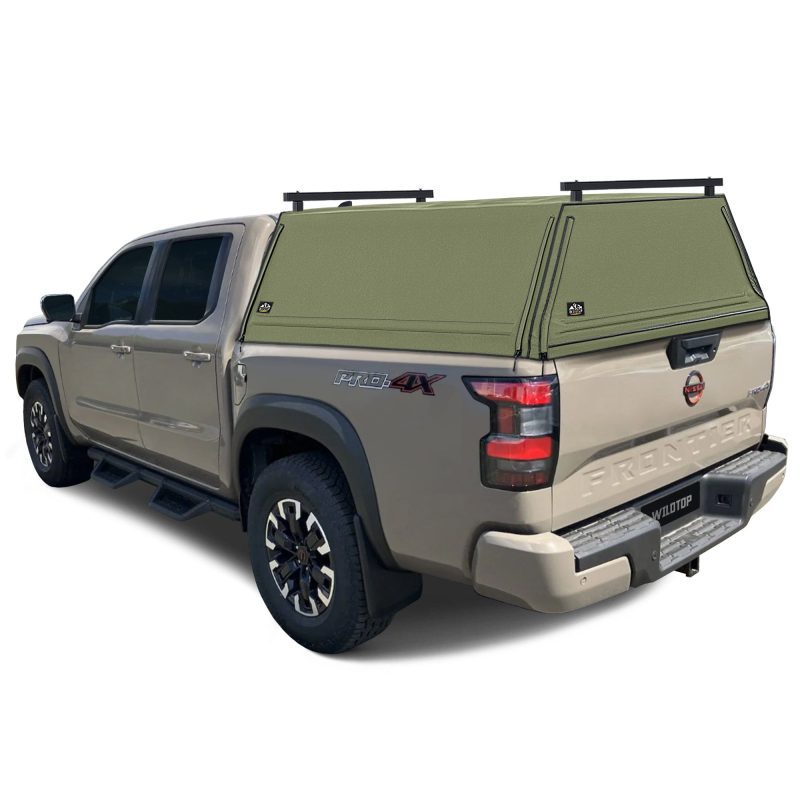 wildtop soft camper shell no windows military green wildtop nissan frontier soft truck cap for 2022 current 4 11 bed 59 5 in 42363982905557