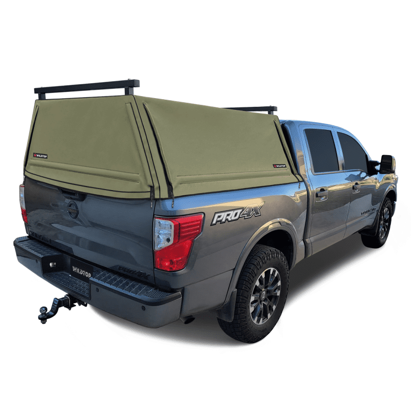 wildtop soft camper shell no windows military green wildtop nissan titan soft truck cap 2017 current 5 5 bed 67 0 in 42363992867029