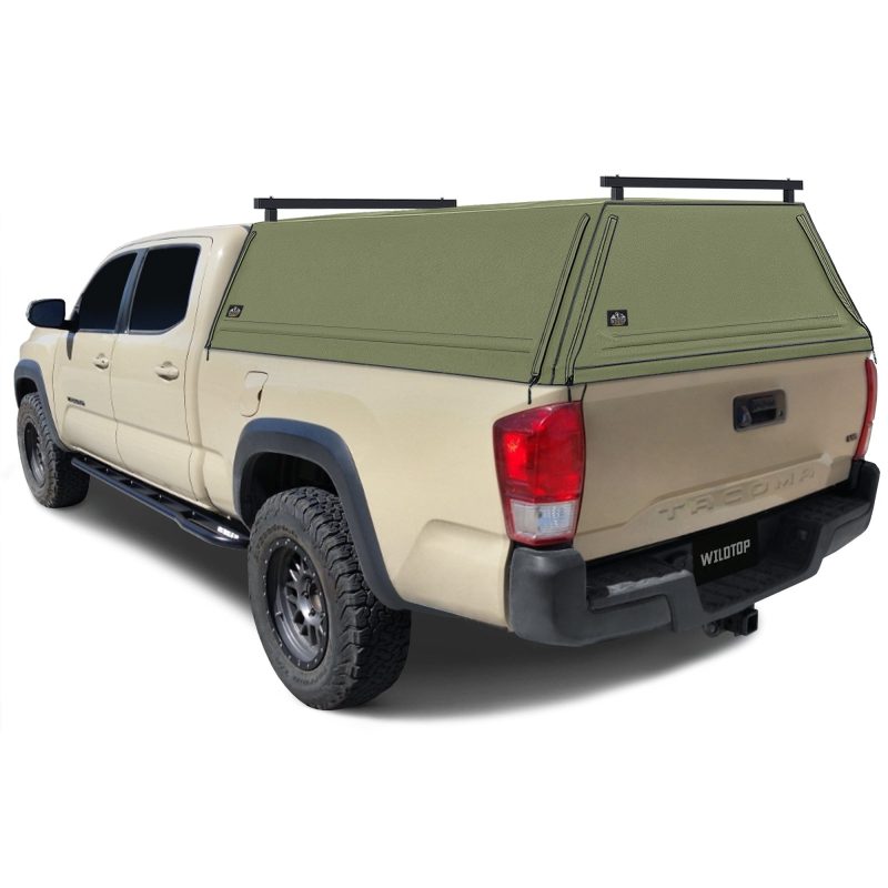 wildtop soft camper shell no windows military green wildtop soft truck cap for 2015 2023 3rd gen toyota tacoma 6ft bed 73 7 in 42363975762133