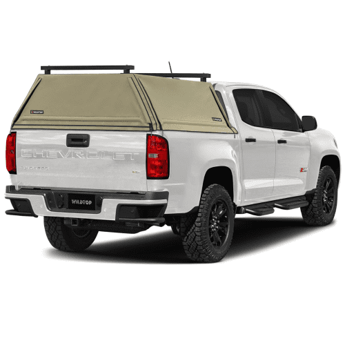 wildtop soft camper shell no windows tan wildtop soft top for 2015 2022 gen 2 chevrolet colorado 5 2 bed 61 7 in 42363985756373