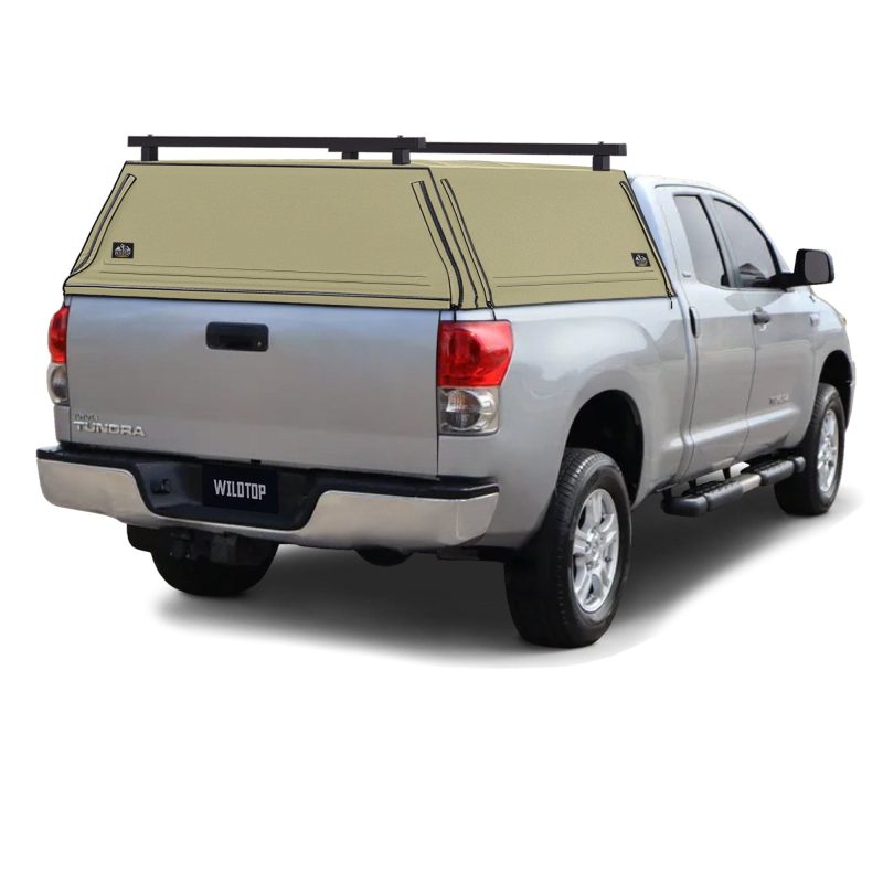 wildtop soft camper shell no windows tan wildtop soft truck cap for 2007 2013 toyota tundra 6 7 bed 78 7 in 42363971764437