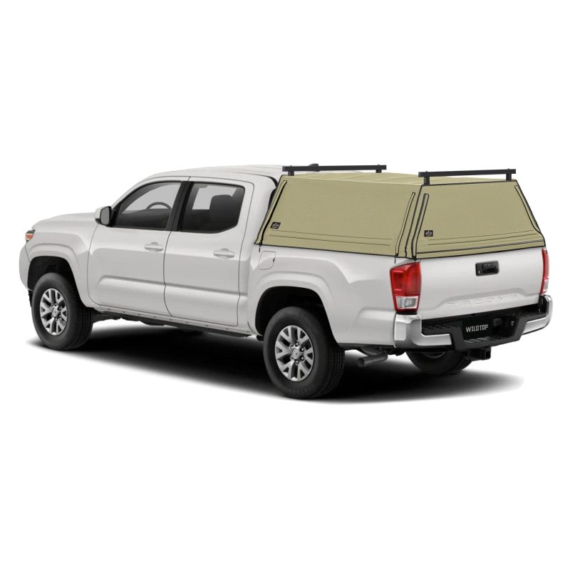 wildtop soft camper shell no windows tan wildtop soft truck cap for 2015 2023 3rd gen toyota tacoma 5ft bed 60 5 in 42363973501141